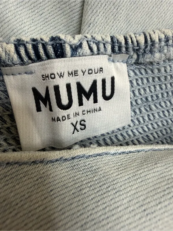 Show Me Your Mumu x Revolve Duncan Halter Belted Denim Mini Dress XS $164 - Image 11