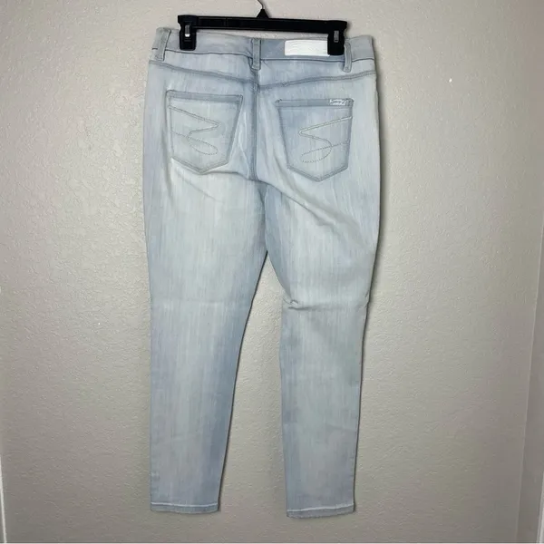 Seven7 Light Blue Skinny Jeans Low Rise Size 10 - Image 5