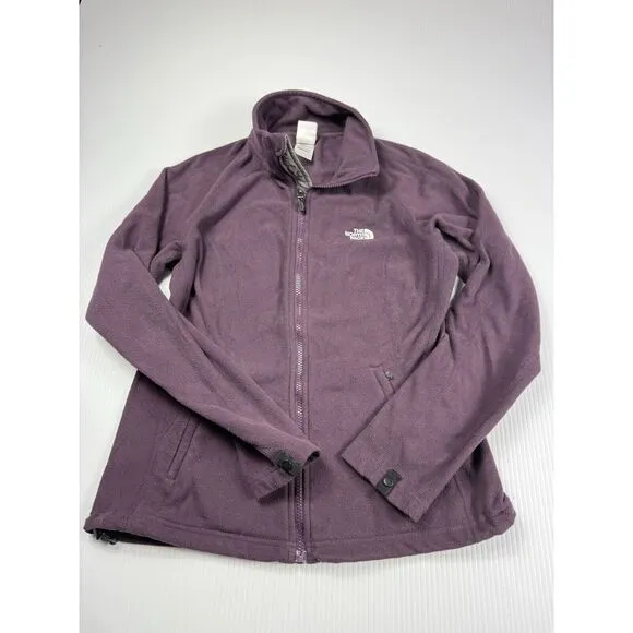 North Face Sweatshirt Womens‎ Medium Hoodie Full Zip Long Sleeve Purple TKA 200 - Image 5