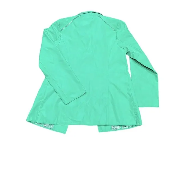 Dennis Basso Women's Sz XXS Water Resistant Button‎ Front Jacket Green Paisley - Image 2