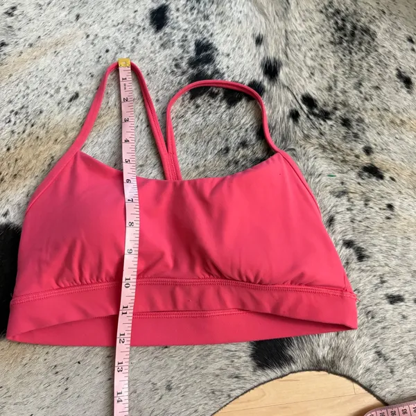 LULULEMON Flow Y Bra Nulu *Light Support A-C Cup Size 8 Sport Bra Pink‎ - Image 7