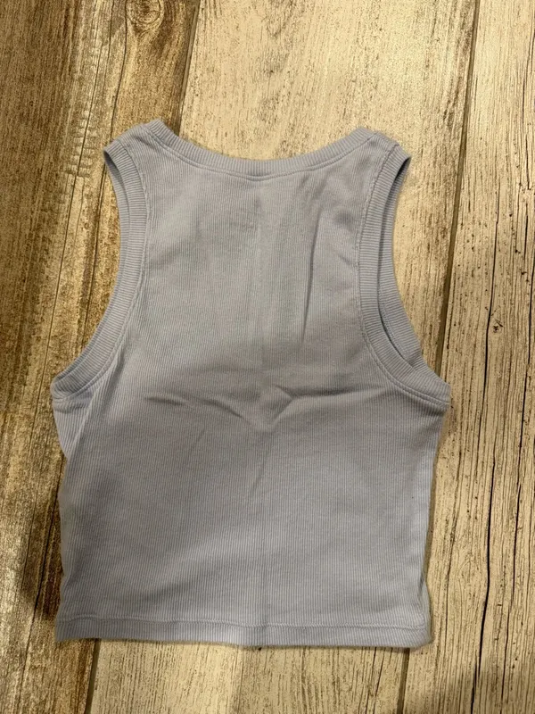 Hollister Light Blue Ribbed Tank Top - Image 4