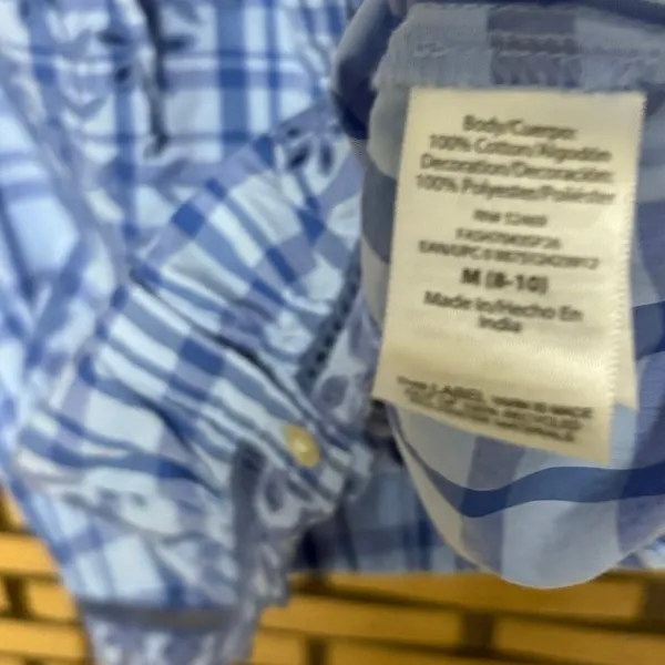 Free Assembly Blue Plaid Top Size‎ Medium - Image 6