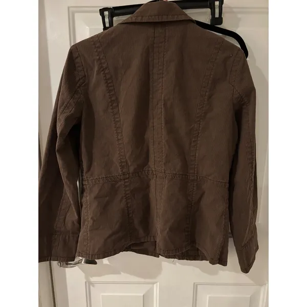 Chico's Jacket Brown Button Front Pockets Blazer Size‎ 1 - Image 3