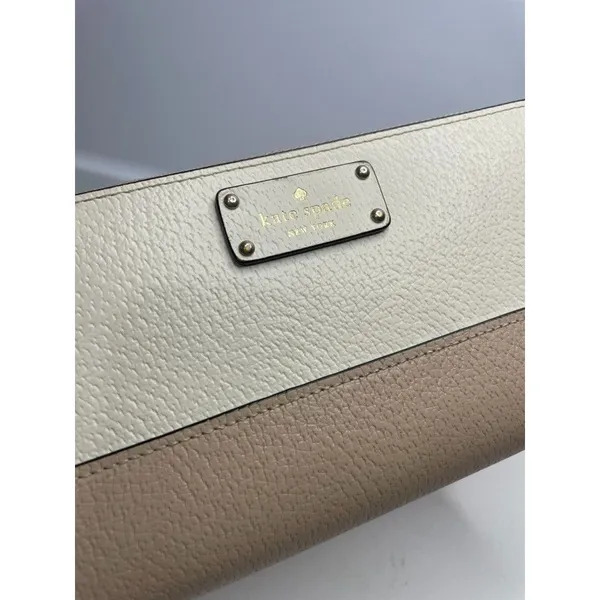 KATE SPADE Wellesley Neda Clutch Wallet Zip Around Beige Off-White - Image 3