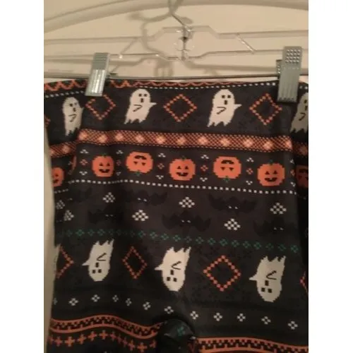 No Boundaries Halloween Womens Juniors Pumpkin Ankle Leggings Size Medium - Image 3
