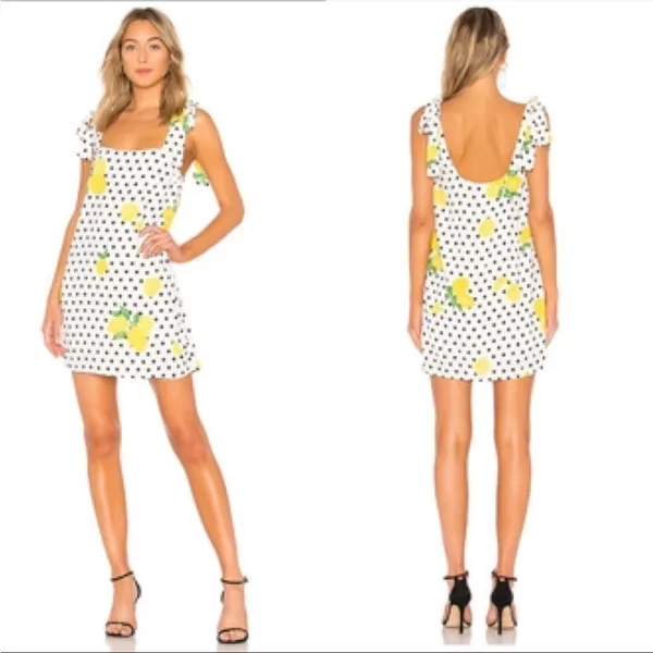 Lovers + Friends Jen Mini Dress in Polka Dot Lemon Size Extra‎ Small - Image 8