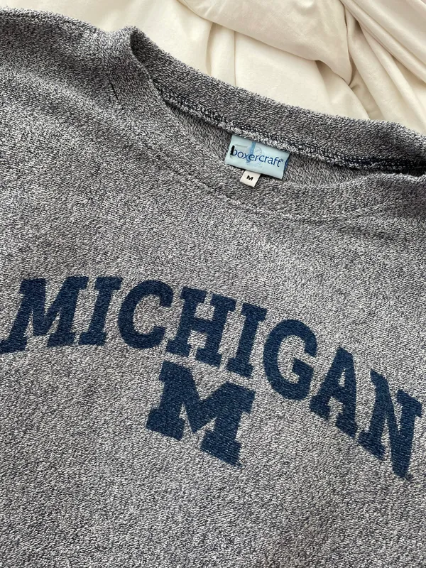 Woolly Threads University Of Michigan Terry Crewneck Sweatshirt - Image 3
