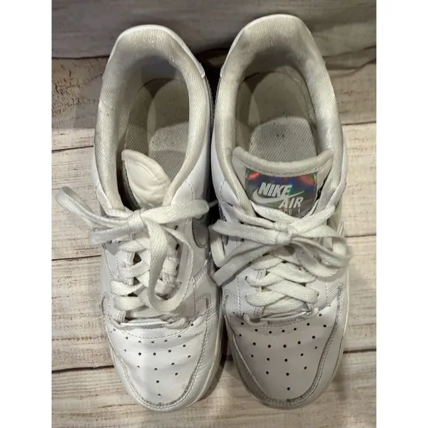 Nike Womens Air Force 1 Low Iridescent Swoosh White CJ1646 100 Sneakers Size 6 - Image 6