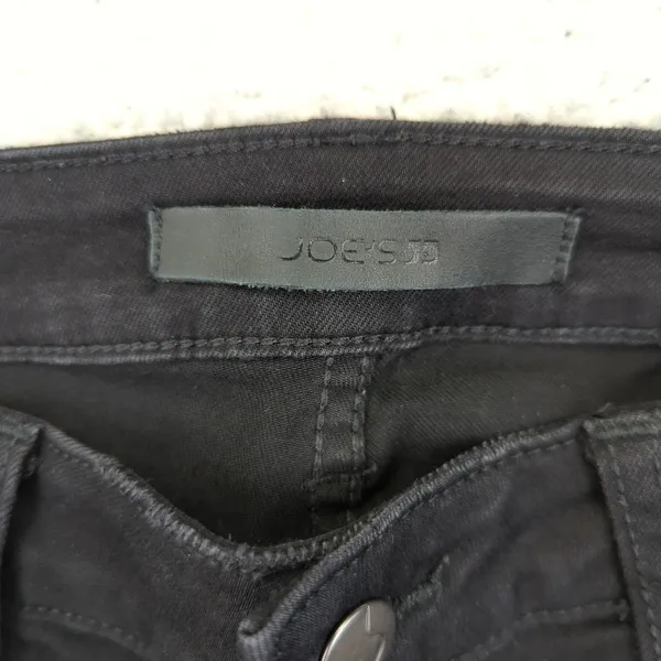 Joe's Jeans The Icon Mid Rise Skinny Ankle Black‎ Distressed Ripped Womens 29 - Image 9