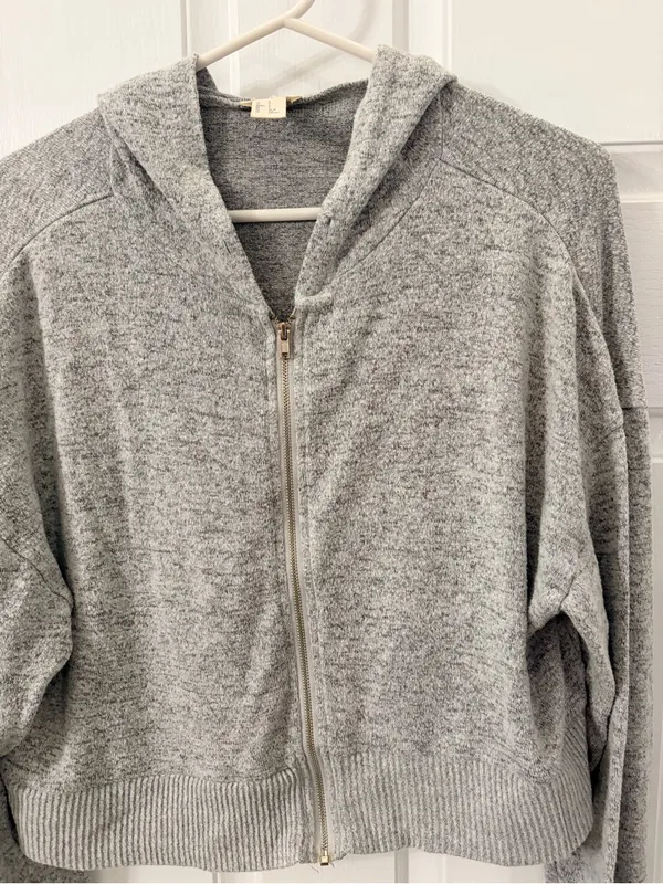 Forever 21 Light Gray Zip-Up Hoodie - Image 2