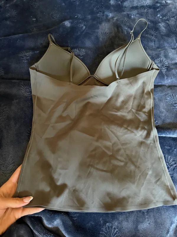 ZARA Polyamide Blend Top Gray Size Medium  - Image 7