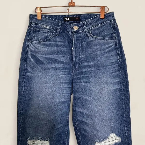 Anthropologie 3x1 two toned flare Higher Ground Gusset Crop jeans | size 25 - Image 5