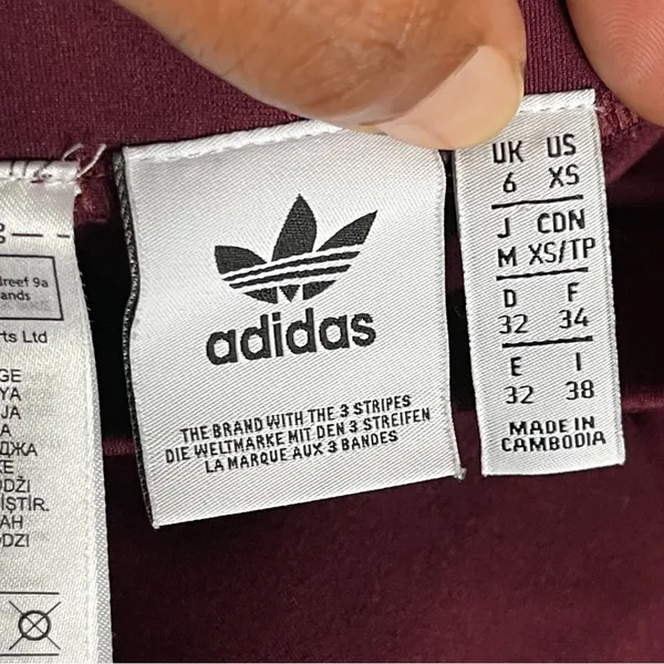 ADIDAS | Burgundy Logo Full Length Leggings Sz XS - Image 6
