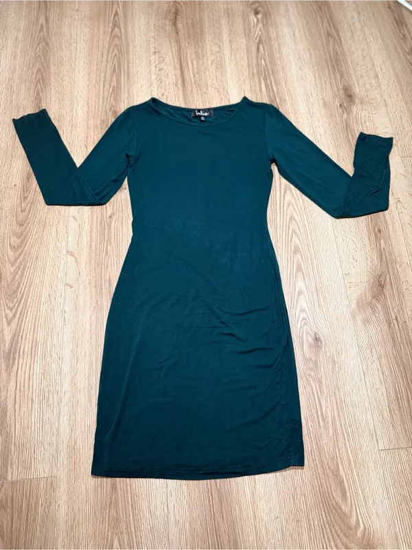 Lulu's Dark Green Long Sleeve Scoop Neck‎ Mini Dress - Image 2