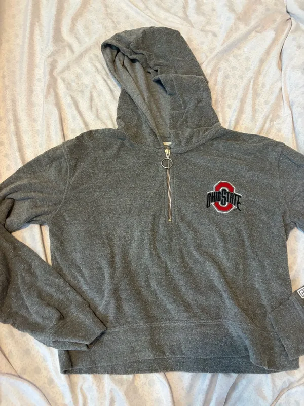 tailgate Ohio state grey cropped hoodie - Image 10