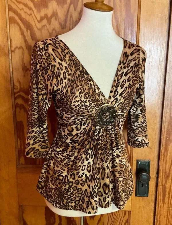 Vintage unique Y2K sexy leopard top - Image 6