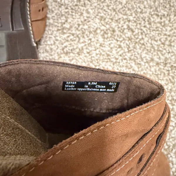 Clarks Bendables Womens Mules Shoes Brown Leather Slip On Buckle Block Heels 8.5 - Image 4