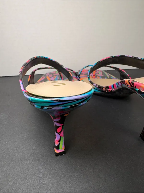 floral sandals mid-heel sandals size 10 - Image 7