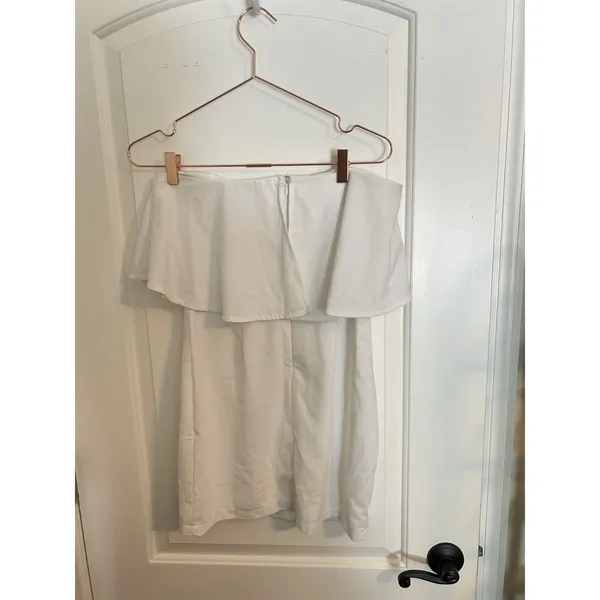 By The‎ Way Revolve Catalina Ruffle Tube Mini Dress Size S White Strapless - Image 4