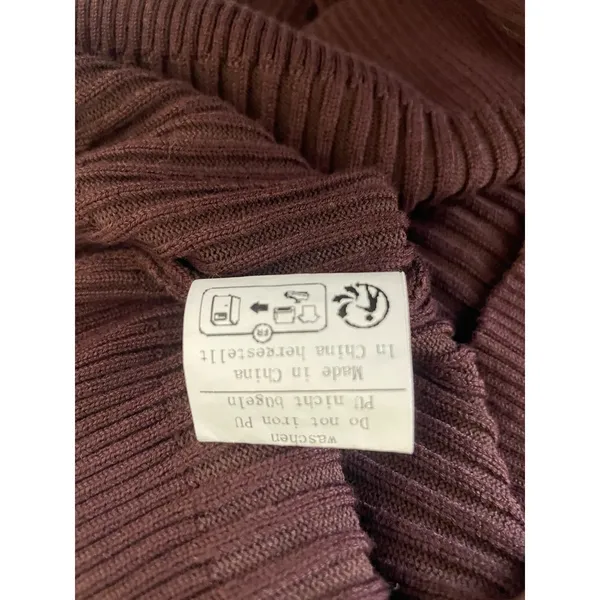 Grace Karin Women Cardigan Sweater L Brown Ribbed Fitted Preppy Academia‎ Office - Image 7