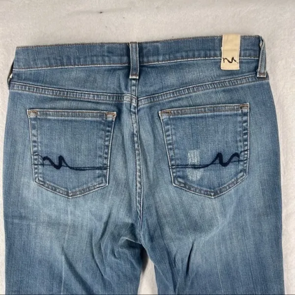Manhattan Blues‎ Tribeca Distressed Denim Bootcut Jean Blue Size 8 - Image 8