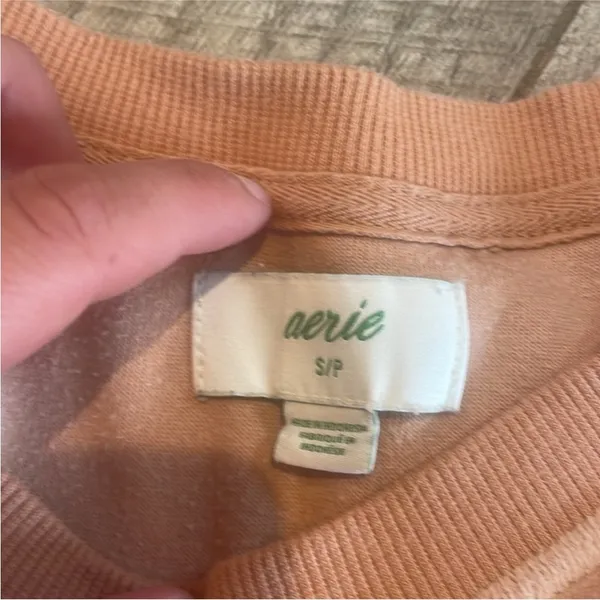 Aerie Loungewear Orange Velour Oversized Fit Crewneck Sweatshirt Size Small - Image 4