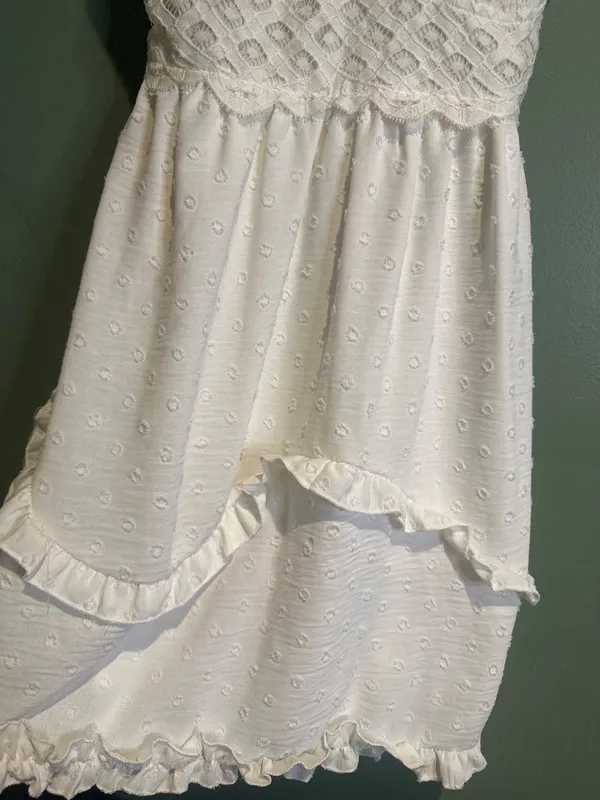 New Rue21 White Lace Mini Dress Womens S Coquette Cottagecore Ruffle Slip Dress - Image 2