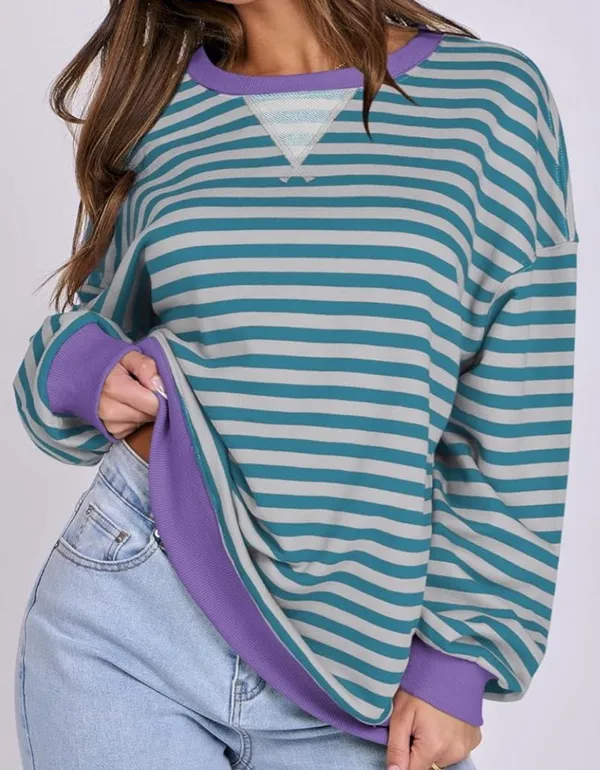Amazon Women Striped Sweatshirt - Image 3
