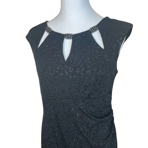 Scarlett Women's‎ Black Sleeveless Cut Out Neck Party Cocktail Dress 8 Sparkly - Image 2