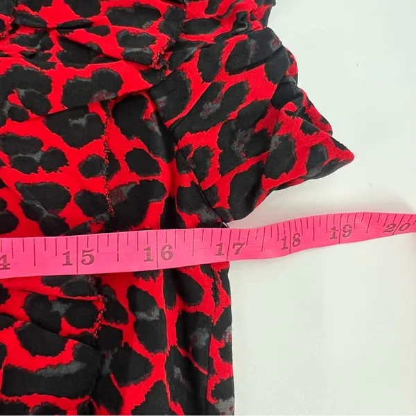 Zadig‎ & Voltaire Tibo Print Leo Ruffle Leopard Cheetah Top red XS - Image 6