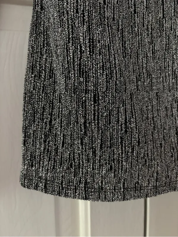 SEZANE Silver Nemy Jumper Size XS Metallic Mock Neck Turtleneck Top Long Sleeve - Image 12