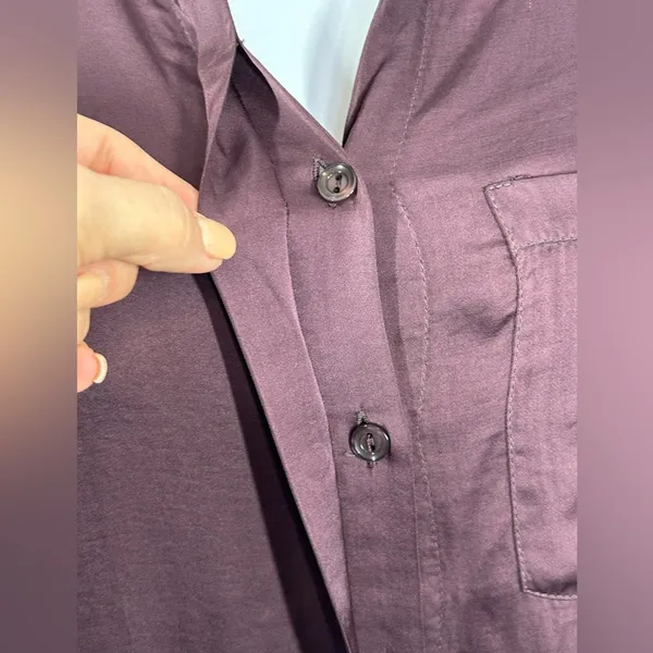 Young Fabulous & Broke Susan Blouse Small Plum Raisin Hidden Button Front NWOT - Image 6