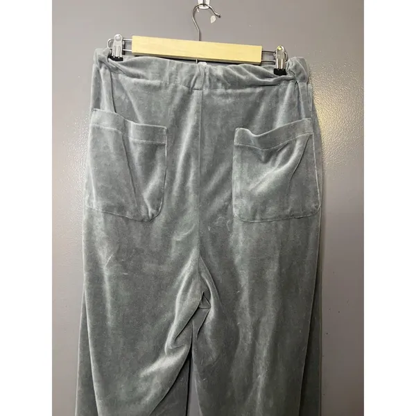 Urban Outfitters Velour Pants Womens Medium Green Jogger Drawstring Relaxed Fit - Image 5