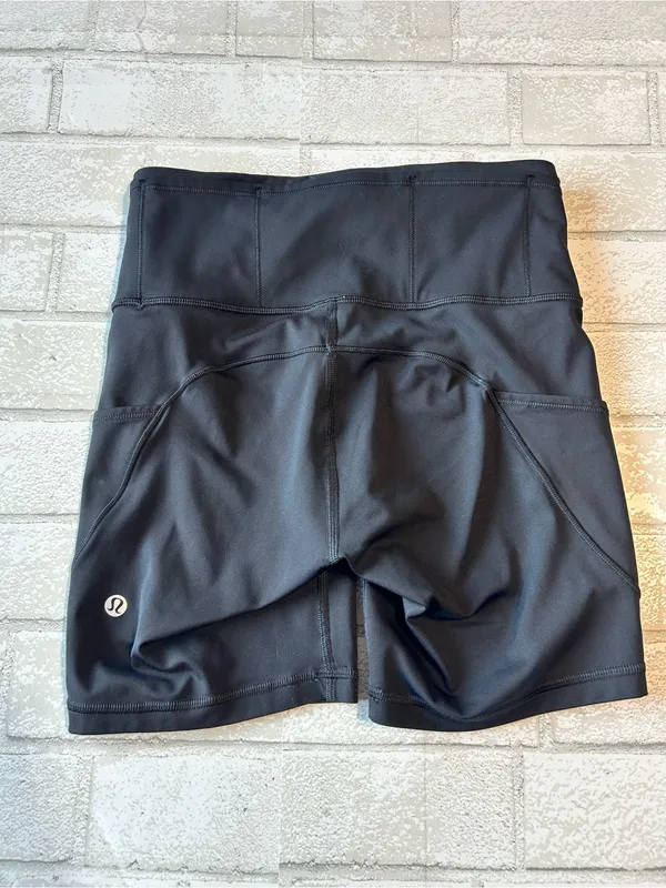 Lululemon Fast and Free High Rise Shorts Black Performance Bike Shorts Size 4 - Image 3