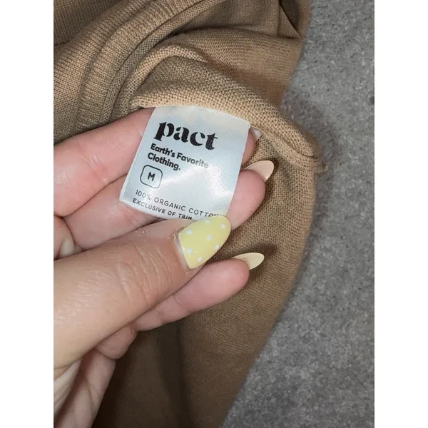 Pact Women's Medium Organic Cotton Lightweight Crewneck Sweater Tan Brown - Image 5