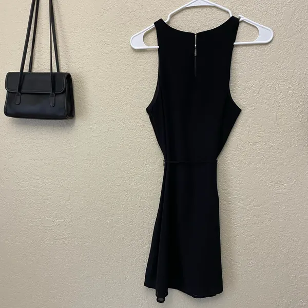 Naked zebra mini black dress with belt - Image 2
