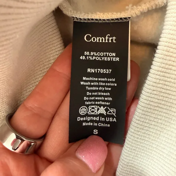 Comfrt Ways to Show Love Hoodie Sand Beige Overesized Size Small - Image 7