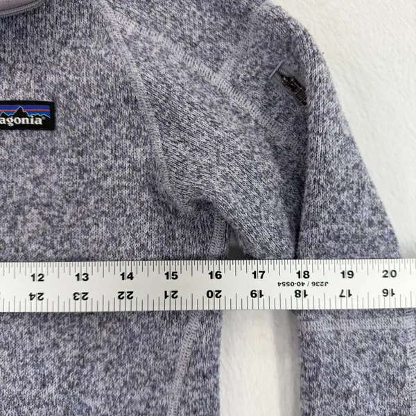 Patagonia Womens XS Better Sweater 1/4 Zip Pullover Vail‎ Logo Lavender - Image 8