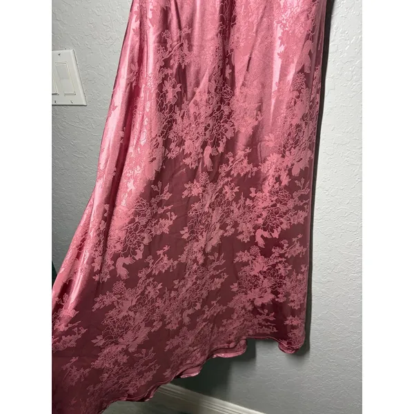 Lulus Calla Love Mauve Pink Jacquard Satin Slip Dress Sz M Fairy Coquette Party - Image 4