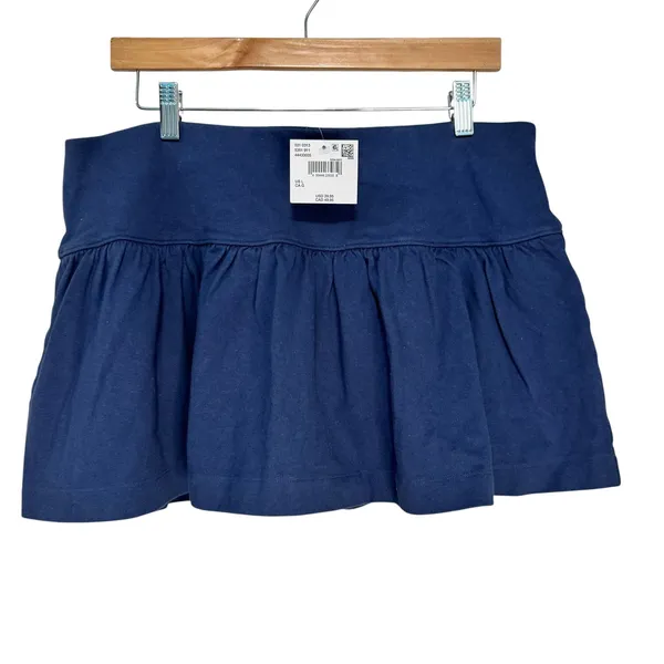American Eagle Navy Blue Ruffle Skort Womens Large Cotton Jersey Mini Skirt‎ L - Image 2