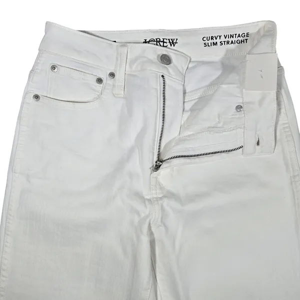 J. Crew Curvy Vintage Slim Straight Jeans White Size 27‎ Style BP494 - Image 6
