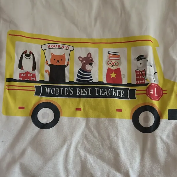 NWT - Handcrafted reusable shopping bag World's Best Teacher Tote Bag - Image 2
