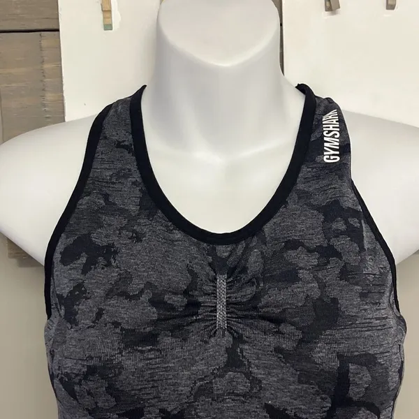 Gymshark Adapt Black Camo Seamless Tank Women’s Razorback- Small - Image 2