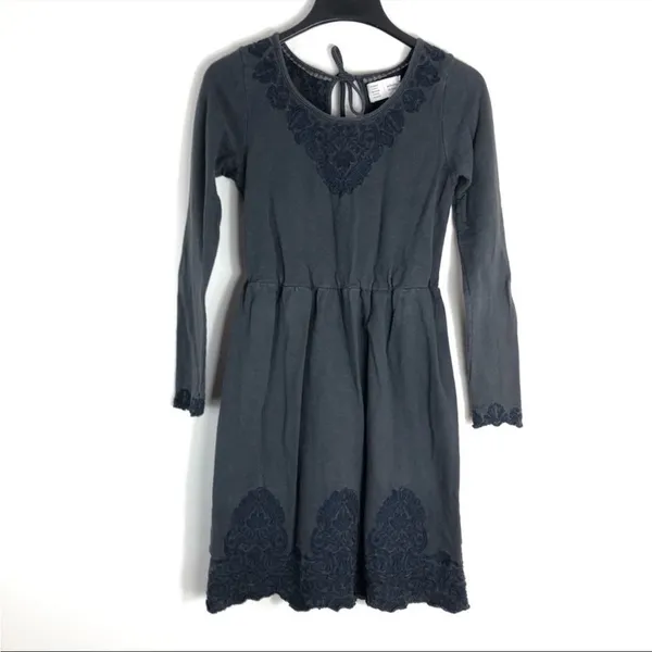 Anthro Saturday Sunday‎ grey embroidered dress small - Image 4