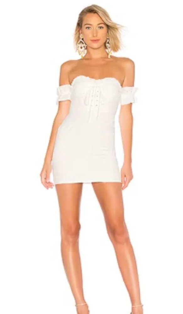 Revolve LPA Fitted Lace Up Dress - Image 3