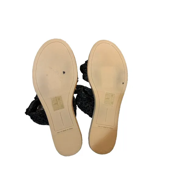 Dolce Vita Raffia Sandals 7.5 Black - Image 3