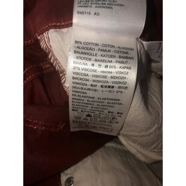 Levi’s Mid Rise Skinny Jeans Rust W29 L32 NWT - Image 9