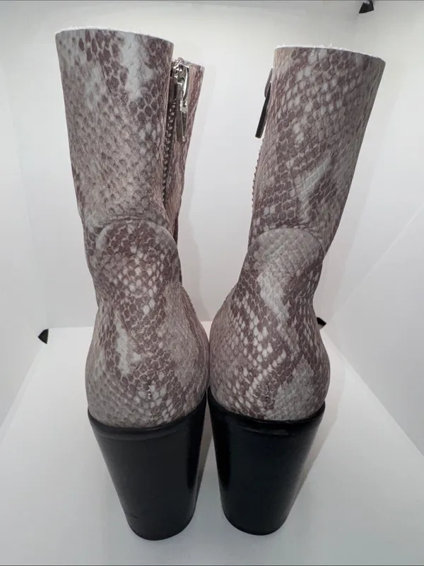 Dolce Vita Samie Leather Boots Bootie w Embossed Snake Print Women’s 9.5 - Image 6