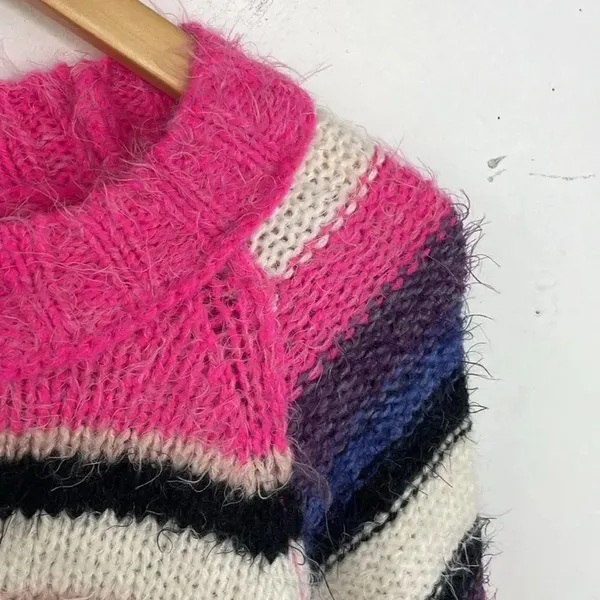 Free People Snowbird Sweater Multicolored Stripes size XS - Image 5